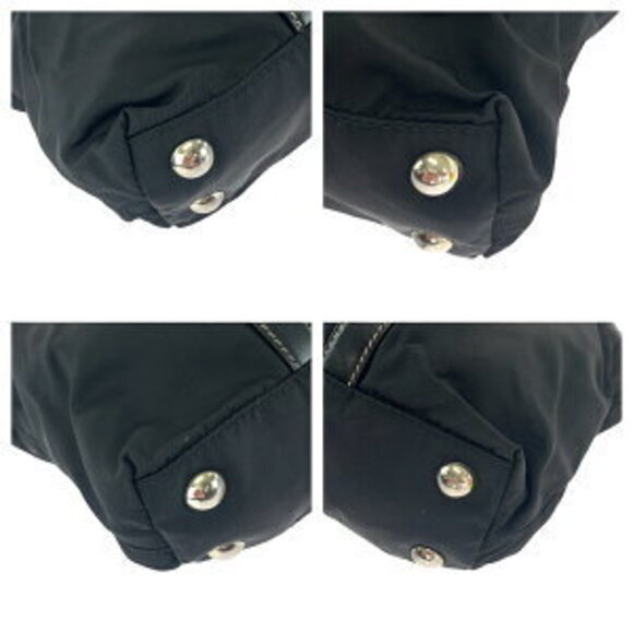 Prada Tessuto triangular logo plate black nylon shoulder handbag - Picture 3 of 10